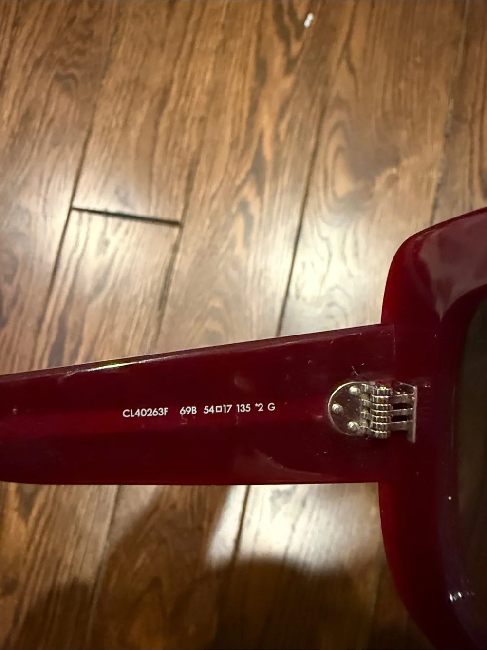 Celine Oversized Square Sunglasses - Burgundy Red Frame